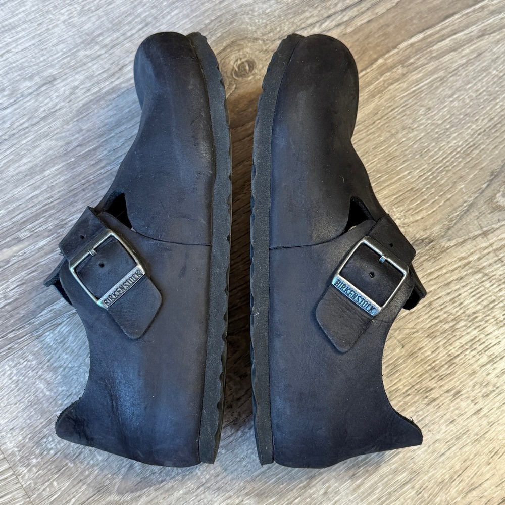 Birkenstock London Black Oiled Leather Closed Toe Clogs Shoes Womens 35 L4 M2